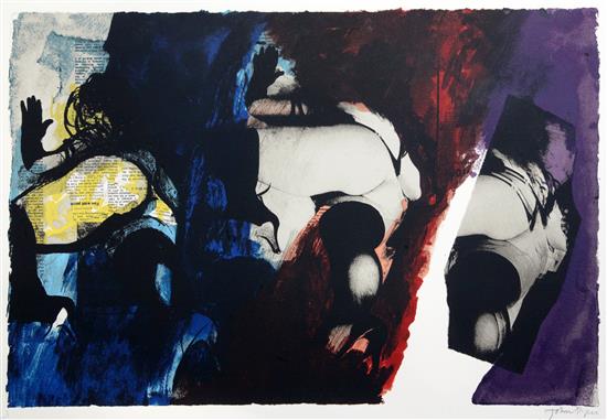 § John Piper (1903-1992) Eye and Camera: Red, Blue and Yellow, 1980, 17 x 25in.